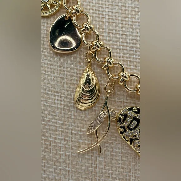 NEW Original Gold Plated Charm Necklace with Leopard Heart Made by Me :) - Picture 4 of 6